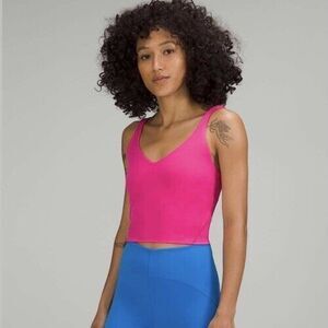 Lululemon Align Tank Top Size 4 Sonic Pink Sports Logo Stretch Women's